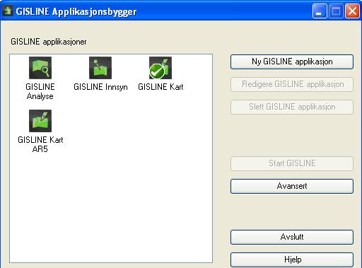 2.3. Bruk riktig versjon av GISLINE AR5 produktspesifikasjon 4.6 må oppdateres i GISLINE Kart 6.1 eller nyere. 2.4. Lag GISLINE-applikasjon for AR5 AR5-ajourhold krever spesielle innstillinger i GISLINE.