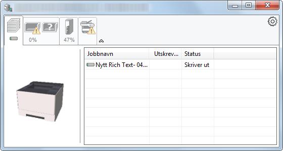 Utskrift fra PC > Overvåker skriverstatusen (Status Monitor) Fane for utskriftsframgang Statusen til utskriftsjobbene vises.