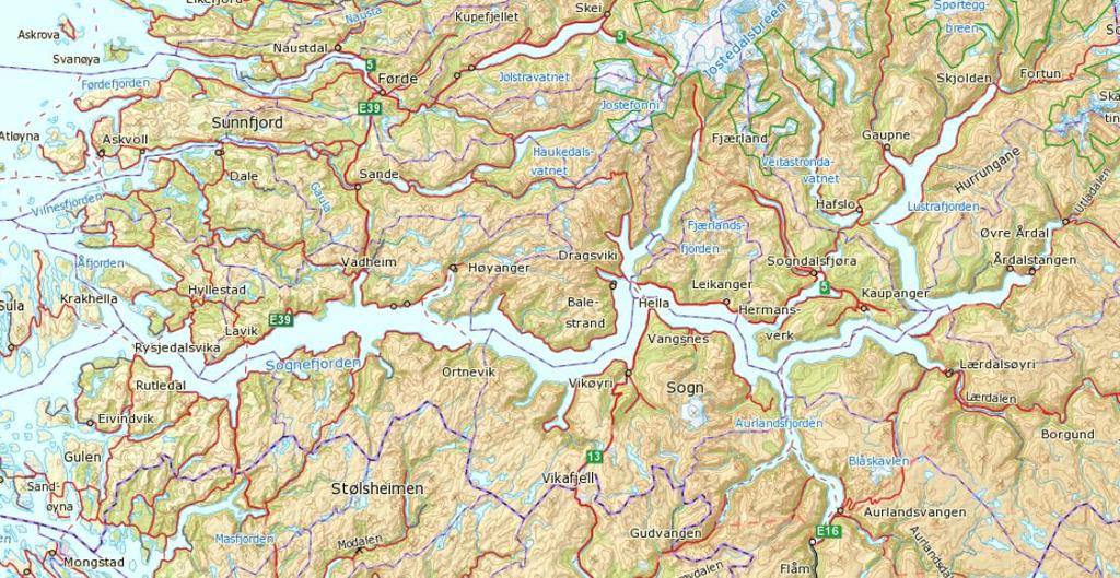 2. OMRÅDEBESKRIVELSE 2.1 Nasjonalt laksevassdrag Lærdalselva er i dag et nasjonalt laksevassdrag (NL) (St.prp. 32, 26-27). Denne status forplikter.