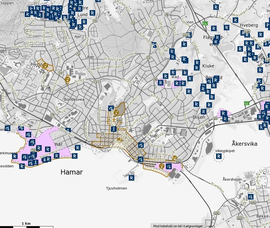 68 C.2.3.4 Kulturminner og kulturmiljø Hamar har vært vikingby (Åkerområdet) og middelalderby (Hamarkaupangen), og det finnes mye historie i form av fornminner, mens også nyere tids kulturminner.