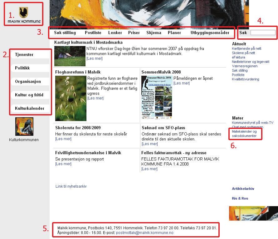 4.2.2 Presentasjon av Malvik.kommune.no Nettstedet til Malvik kommune ligger på nettadressen www.malvik.kommune.no. Alle bildene er hentet fra kommunens nettsted [10].