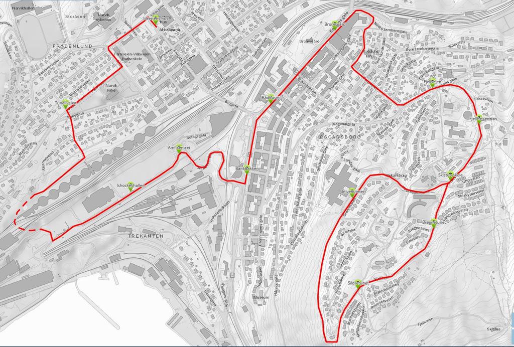 med et redusert tilbud utenom disse periodene. Regionbusser til og fra Bjerkvik vil supplere tilbudet på strekningen.