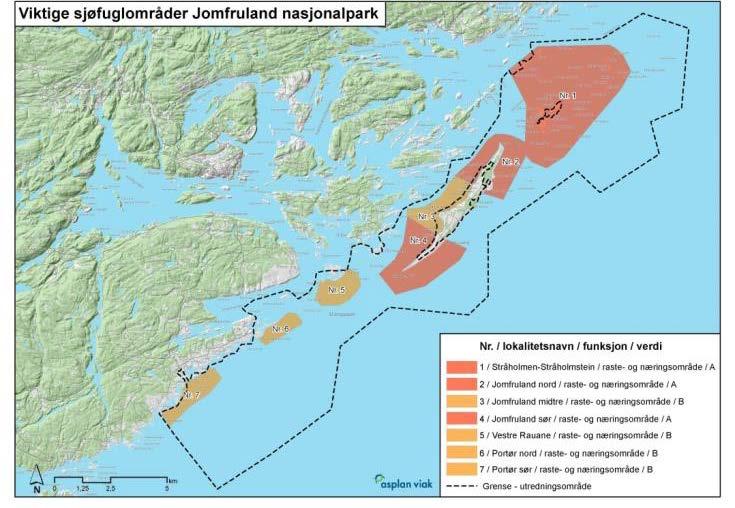 Spesielt områdene nord for Stråholmen-Stråholmstein og de nordlige og sørlige delene av Jomfruland er nasjonalt viktige.