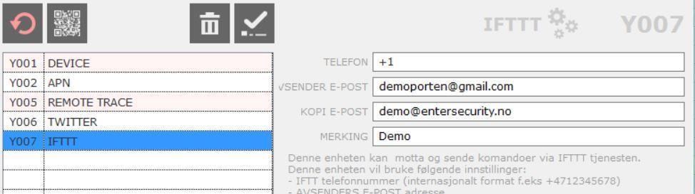 10. Utvidet logg (IFTTT tjenesten) Ikke support på denne tjenesten.