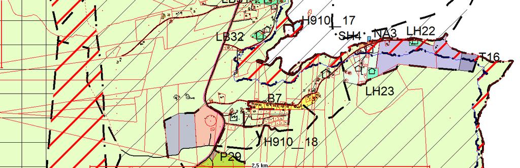 Skogås LH23 3,8 Kommunen B7 LB31 SH4 NA3 T16 LH23 LH22 ID Foreslått formål Tidl. Miljø Naturres Samfunn m/ros Kon.