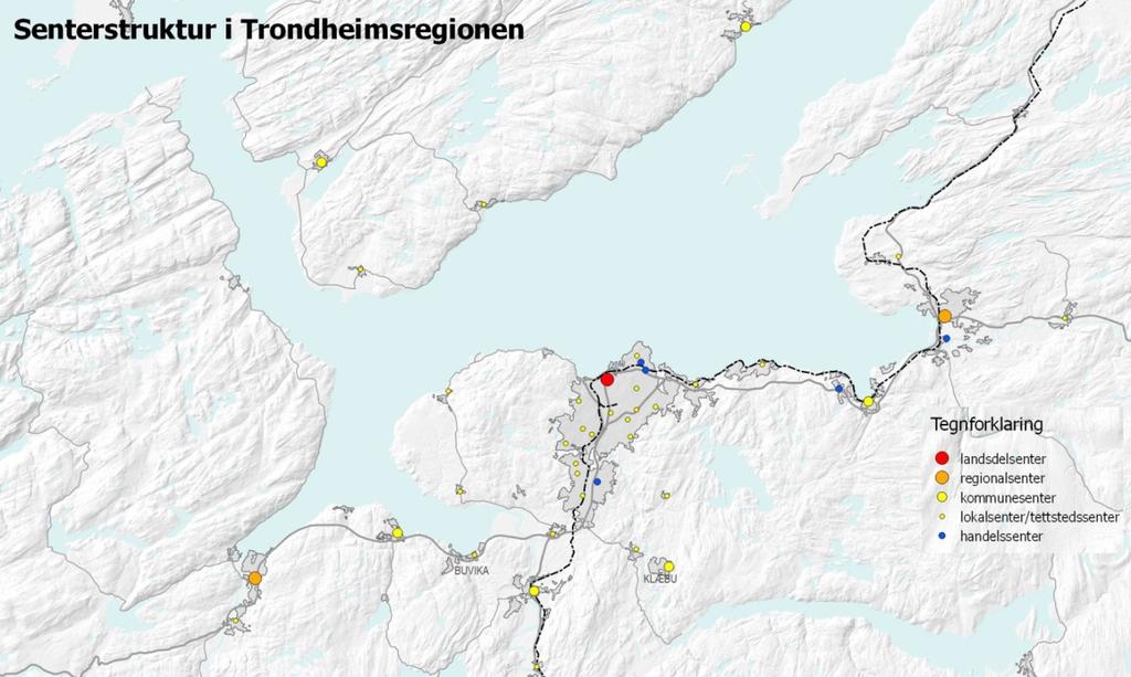 Rapporten «Trondheimsregionen 2040» skriver at kollektivtilbudet er sammenlignbart med Skaun og Melhus, dog dårligere totalt sett. 2.2.2. ABC-modellen IKAP og IKAP-2, Interkommunal arealplan for Trondheimsregionen, er et samarbeid om en sammenhengende arealstrategi for regionen, med horisont 2040.