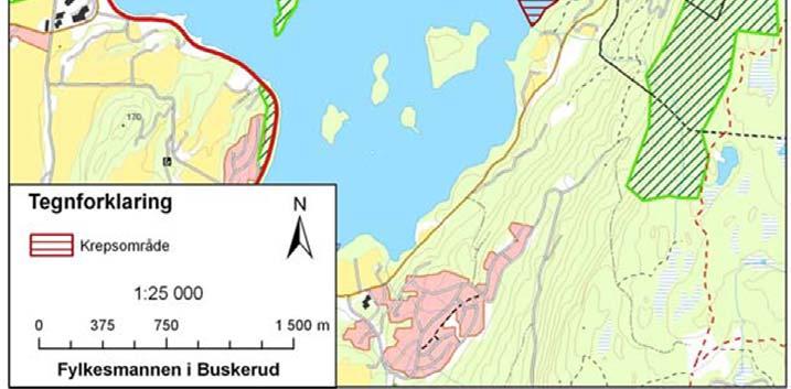 Totalt areal i 0-6 meter dybdeintervallet er 4.8 km 2. Av dette er 1,43 km 2 dekket av tette bestander, mens 1,15 km 2 er dekket av mer spredt forekomst, til sammen 2,58 km 2.