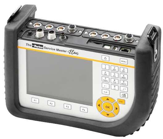 The Parker Service Master Plus Functions: Portable handmeter Measurement, display and analyzing of more than 50 channels for pressure, temperature, speed and volume flow Display of values: Numeric,