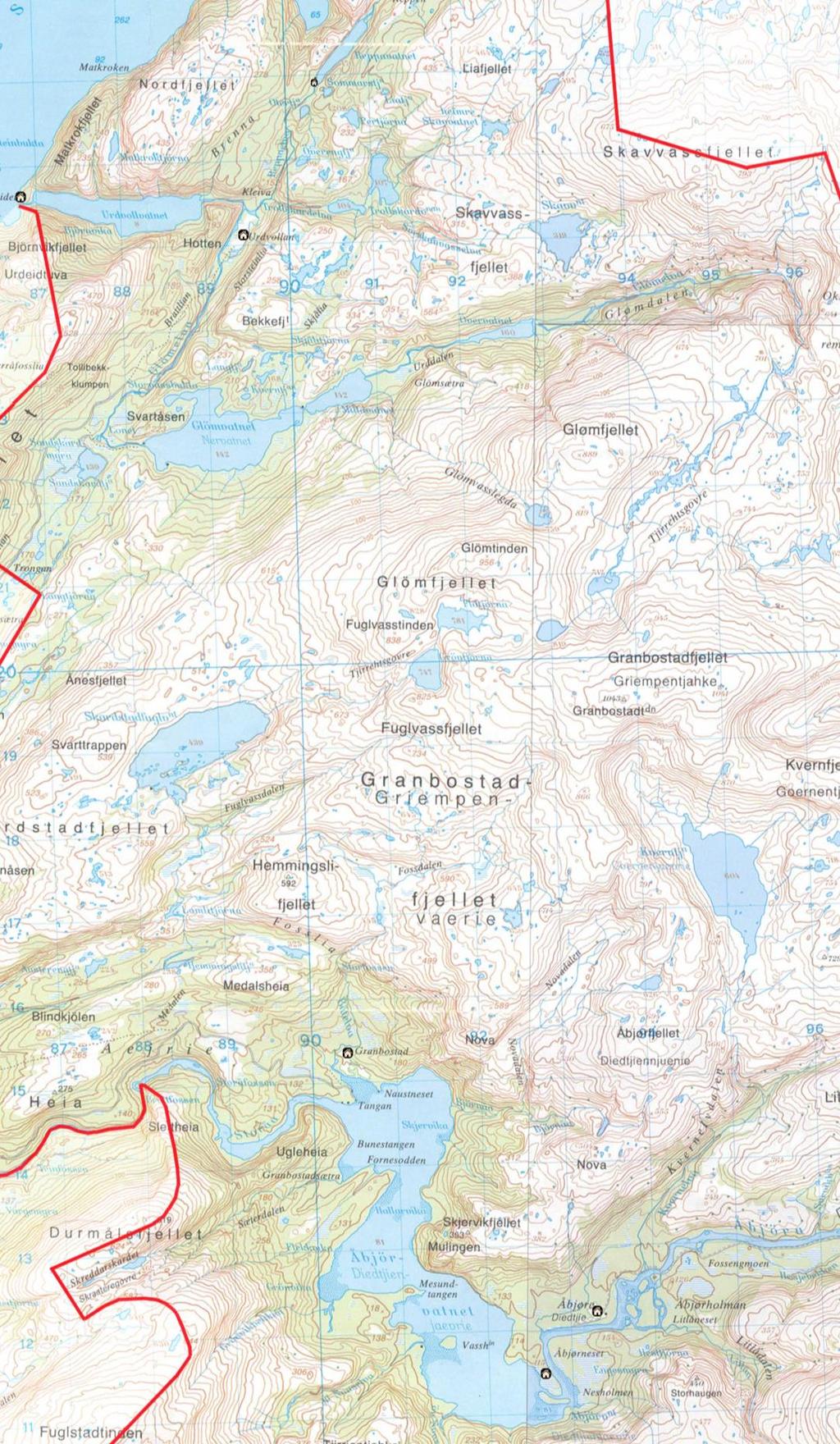 Glømmenområdet Med unntak av lakseførende del av Urvold og elven Åelva og Åbjøra, er også dette området