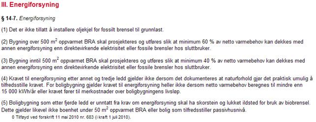 Teknisk forskrift - Energimerke Byggkategori Totalt netto energibehov maks verdier (kwh/m2 oppvarmet BRA pr år) TEK-10 TEK-07 Diff Tek10- Tek07