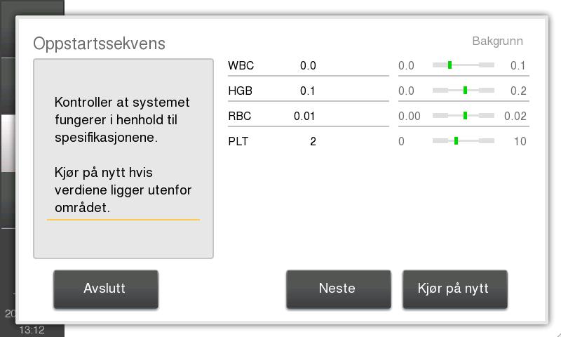 Oppstartssekvensen er valgfri og må aktiveres for å bruke denne prosedyren. Du kan eventuelt bruke de manuelle bakgrunns- og kvalitetskontrollene.