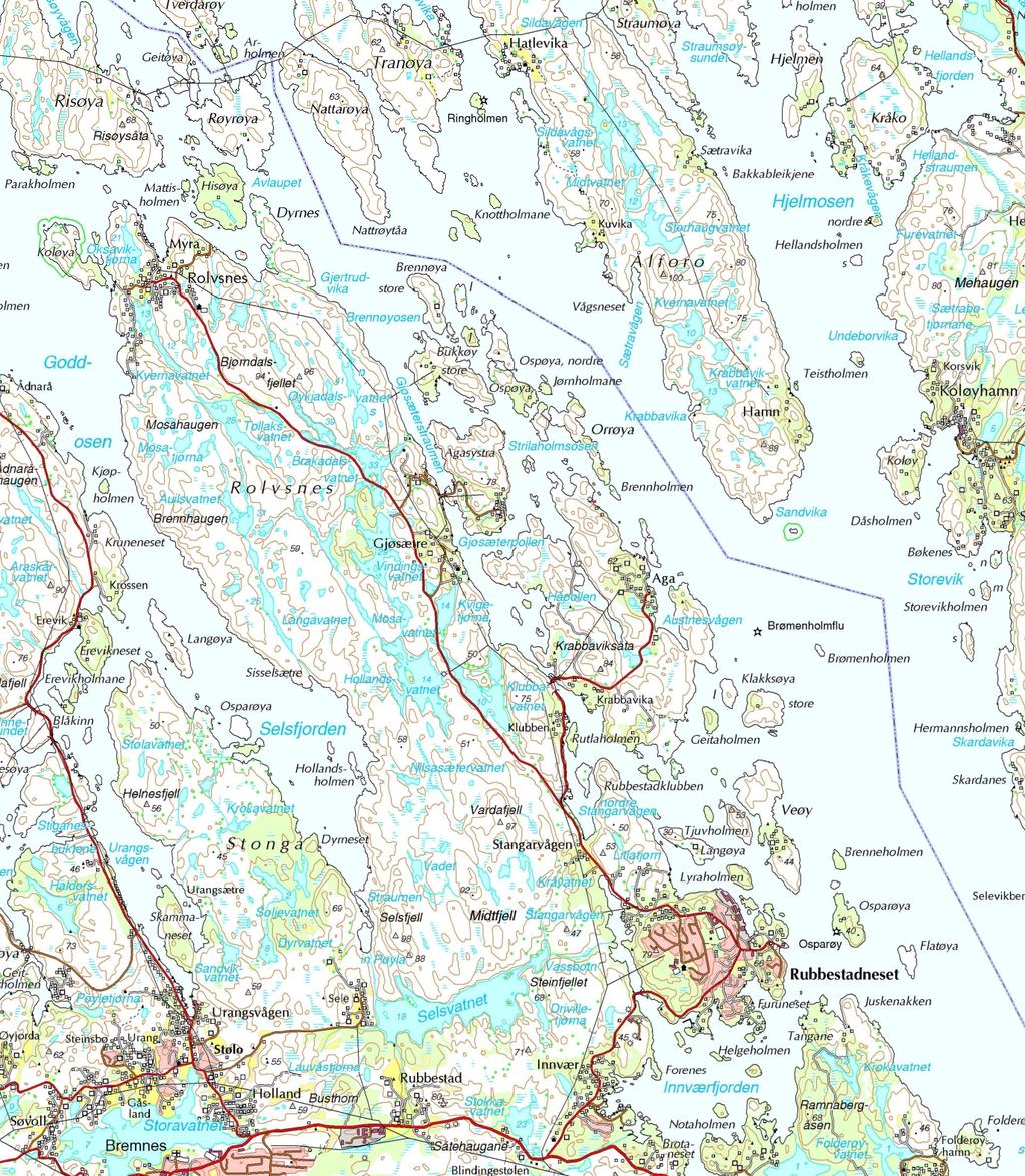 Planområdet Planområdet strekker seg frå Rubbestadneset til Rolvsnes i Bømlo kommune.
