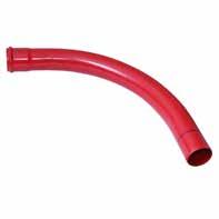 KABELVERN-KATALOG Bend PVC 2000 mm radius Bends PVC 2000 mm radius El NRF D Vinkel Z 1 Z 2 Farge nr nr mm mm mm 28 356 24 302 07 75 63 90 2048 2015 Rød 28 356 46 307 63 56 110 7,5 229 151 Rød 28 356