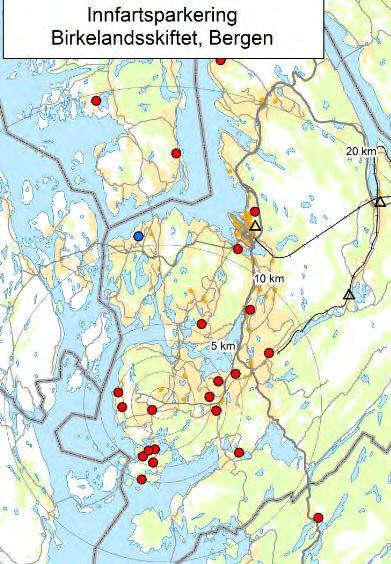 Innfartsparkering i Hordaland resultater fra spørreundersøkelse og nummerskiltregistrering Kart 3. Innfartsparkering Birkelandsskiftet. 2.