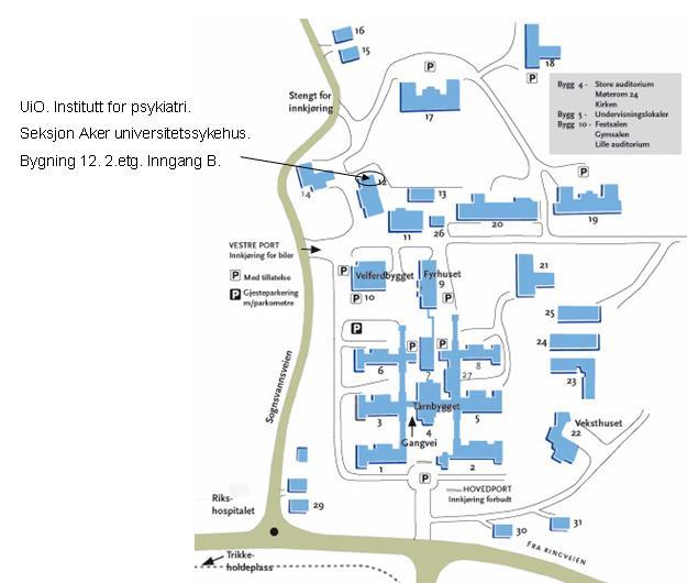 12.5 Aker universitetssykehus avd. Klinikk for psykisk helse (tidl. Gaustad) Ytterligere informasjon om Klinikk for psykisk helse finnes på http://www.med.uio.no/ipsy/aker/index.xml Bibliotek.