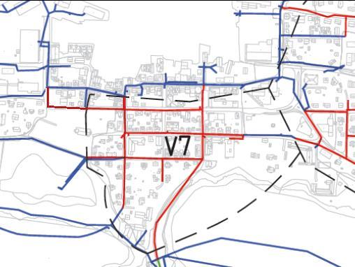 Hovudplan for vassforsyning og avløp 34 Tiltak V6a: Utskifting av hovudvassleidning frå Nybøvegen til Kanalen og ny hovudleidning over Kanalen mot sentrum nord I samband med ny spillvassleidning til