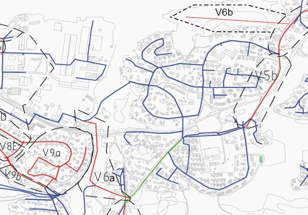 Hovudplan for vassforsyning og avløp 36 Tiltak V9a: Utskifting av vassleidningar i Gaddevågen/Tua Tiltak V9b: Nye vassleidningar i austre del av Firdavegen Kanalen Figur 14.