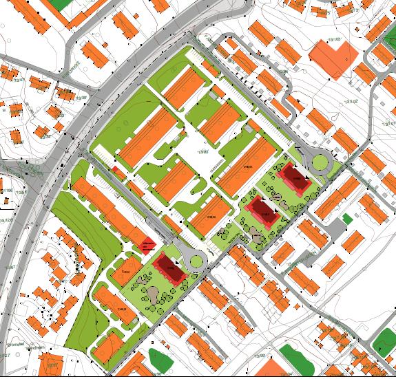 Planområdet berører alle eiendommer ved Stallmestervegen fra nr. 1 til og med nr. 25 og alle eiendommer ved Fjøsmestervegen fra nr. 1 til og med nr. 30.