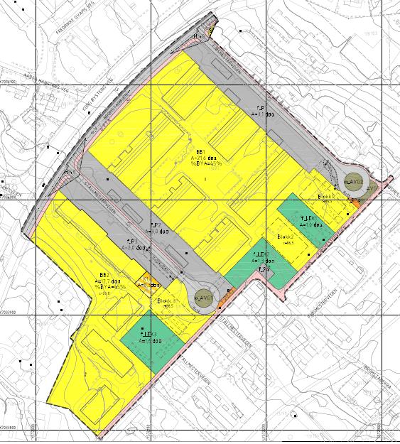 Plankart 1 Plankart 2 (parkeringskjeller) Bebyggelse Eksisterende boligbebyggelse beholdes som i dag. Parkeringsdekning endres ved å bygge parkering under bakken.