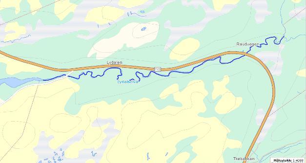 4.1.8 Lydalselva Figur 39. Lydalselva. (Kart hentet fra http://vann-nett.nve.no).