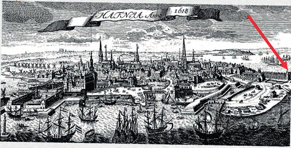 Figur 1: Stikk av København i 1618. tede gård helt til venstre i bildet.