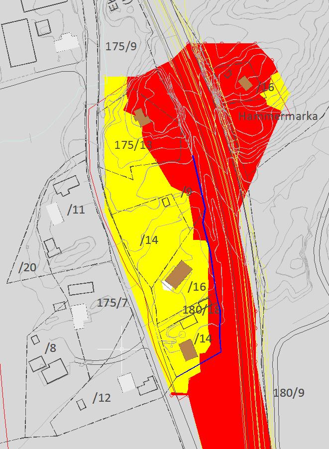 Støyutredning Reguleringsplan E6 midtdeler Vassmarka-Ronglan 6 Alternativ 2: Erstatte dagens skjerm med ny skjerm, 3.