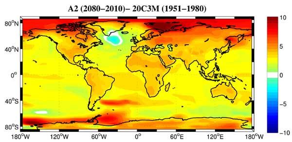 Maks 2 C global temperaturstigning EU og Norge mål: begrense til to grader.[~400 ppm CO2] 2005: økte med 2,6 ppm til 381 ppm.