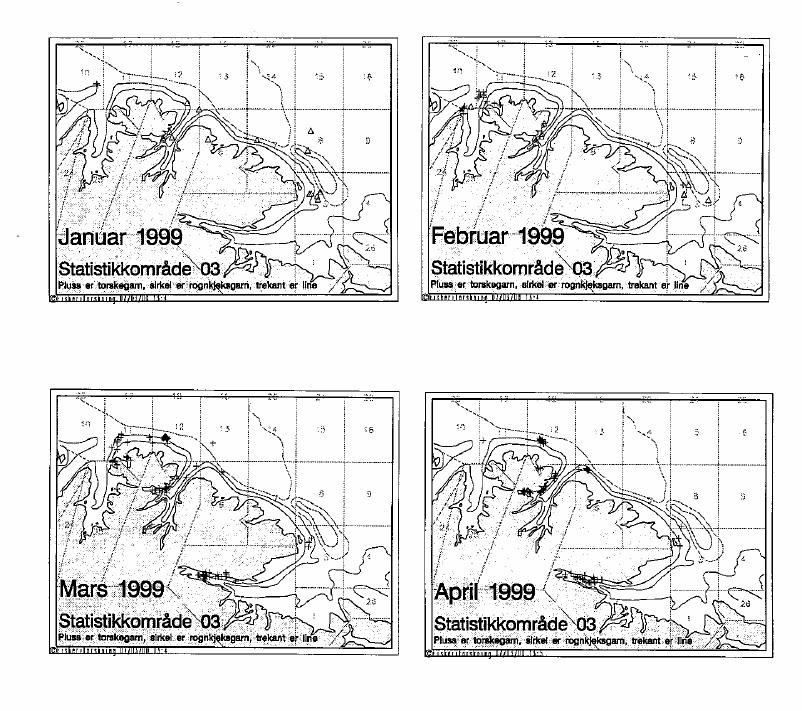 Fra line har en registreringer i januar, februar og juni. Den geografiske fordelingen representerer hvordan utbredelsen av dette fisket er i dette området.