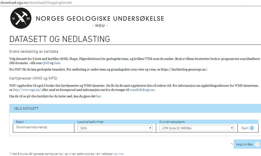 Datanedlasting fra NGU