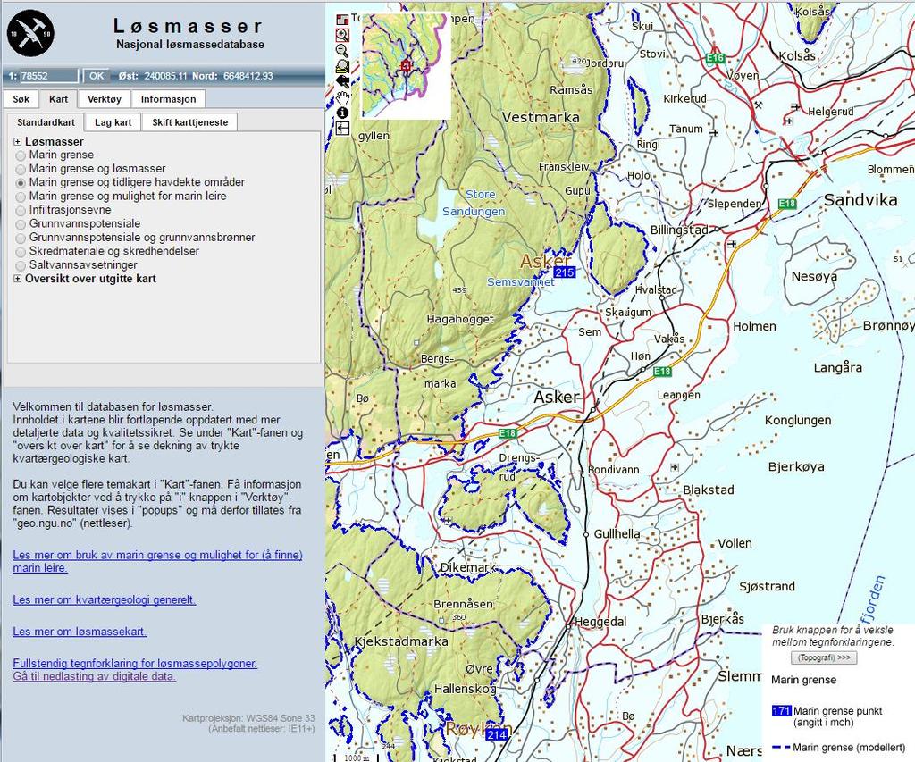 MarinGrense Marin grense (MG) angir det høyeste nivå som havet nådde etter siste istid Høyeste nivå for marint avsatte sedimenter på