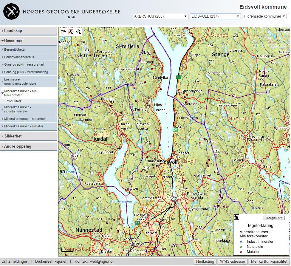 Mineralressurser Registrerte forekomster av industrimineraler naturstein metallressurser Nytteverdi Sikre at