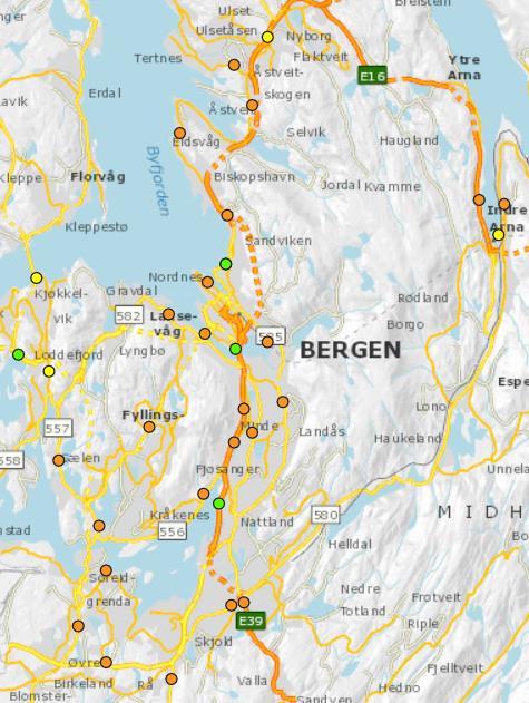 Bergen Operativ Tal på stasjonar I dag 6 I løpet av 2016 3 I