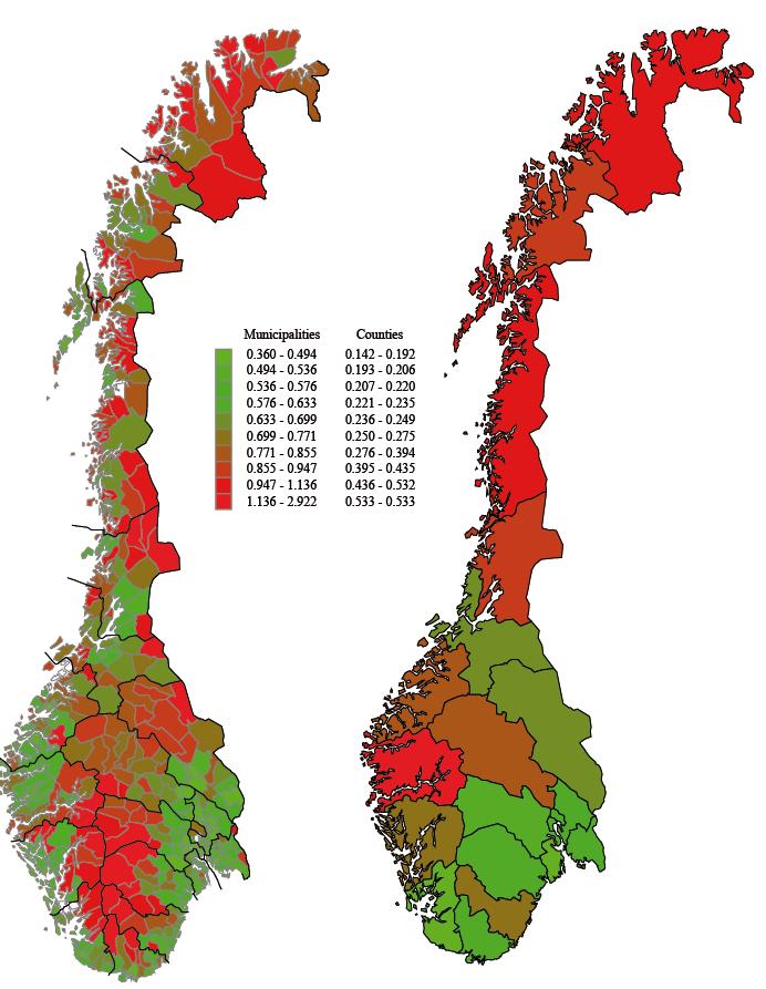 Kommuner og fylkeskommuner, egen drift Larsen, H. N. and E. G. Hertwich. 2010.