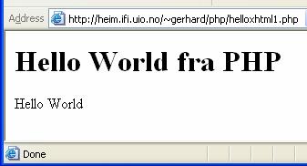 </form> <p> print($resultat); </p> <address>laget av NN dato</address> Husk at php-koden blir kjørt før brukeren har fått mulighet til å se skjermbildet! Derfor isset-testen!