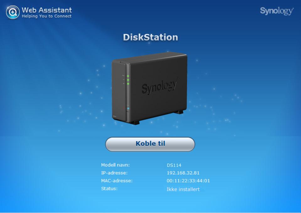 Kapittel Installer DSM på DiskStation Kapittel 3: 3 Når maskinvaren er klar, krever DiskStation at du har DiskStation Manager (DSM) operativsystemet som er spesiallaget for Synology DiskStation for å