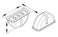 8.4 Dimensjoner for utspringer Utspring - plst PLA-AK-A1 Artikkelnr. Utspring - plst PLA-AK-A9 Artikkelnr.