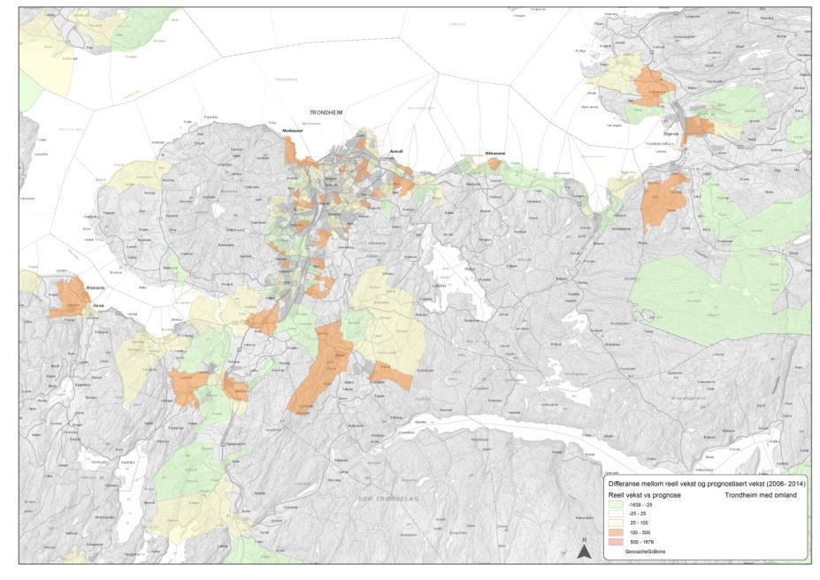 Figur 4: Differanse mellom prognostisert NTP og