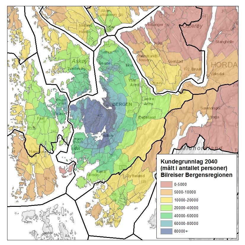 Figur 51: Fremtidig kunde- og besøksgrunnlag Bergensområdet 8.