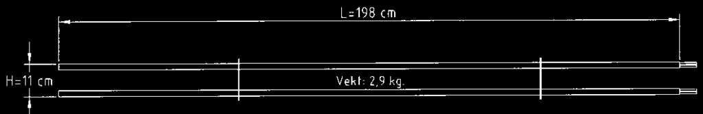 Lengde 198 cm CC hull PROFILERTE Knekk Mat.dim. PLATETAK Vekt Avstand profilbunn til avstand (A) høyde (B) Galv. pr. stk.