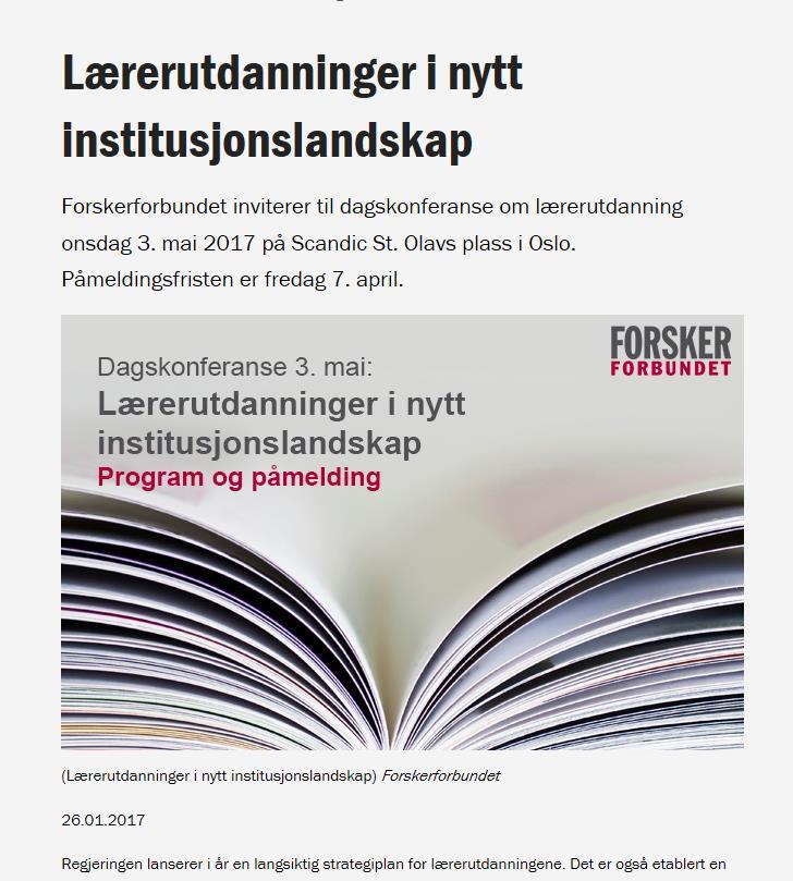 Årets lærerutdanningskonferanse 3.