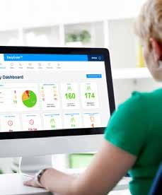 er samlet og vises i det skybaserte programmet 3 Smarte analyser for optimalisering av drift Målinger for å spore og forutsi bruk, og for å kunne planlegge økt effektivitet Tork EasyCube samler