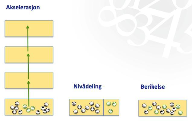 Organisatorisk differensiering Ta fag fra et høyere klassetrinn.