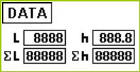 xx) - Lessing (L) - Driftstimer (h) Etter 4 sekunder går DATA-visningen tilbake til WORK-vinduet. vises DATA. V X.