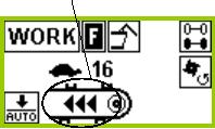 Power Control styring WORK-meny tømmefunksjon 1. Utlastingsautomatikken Trykk på tasten "Tømmeautomatikk" helt til symbolet "Bakvegg åpen" vises på displayet.