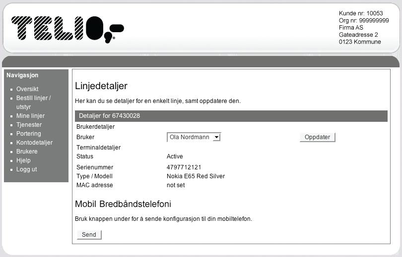 Du kan når som helst få en oversikt over dine bestilte linjer, både for mobil og vanlig bredbåndstelefoni.