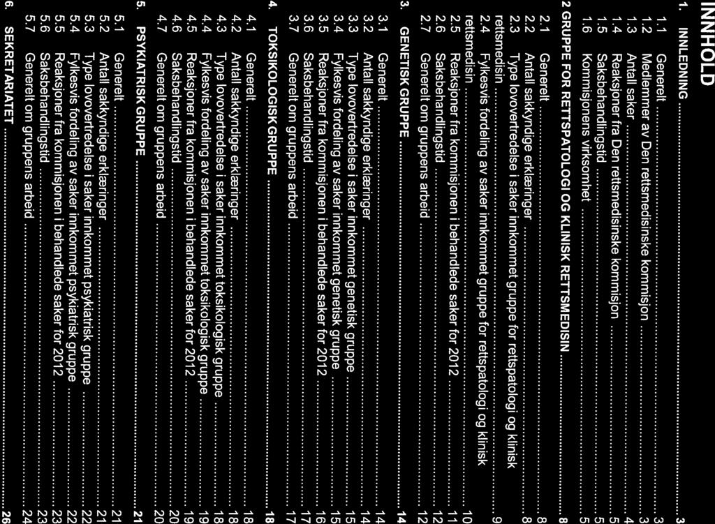 1.1 Generelt 3 i.2 Medlemmer av Den rettsmedisinske kommisjon 3 i.3 Antall saker 4 2 GRUPPE FOR RETTSPATOLOGI OG KLINISK RETTSMEDISIN 8 2.1 Generelt 8 1.5 Saksbehandlingstid 5 1.