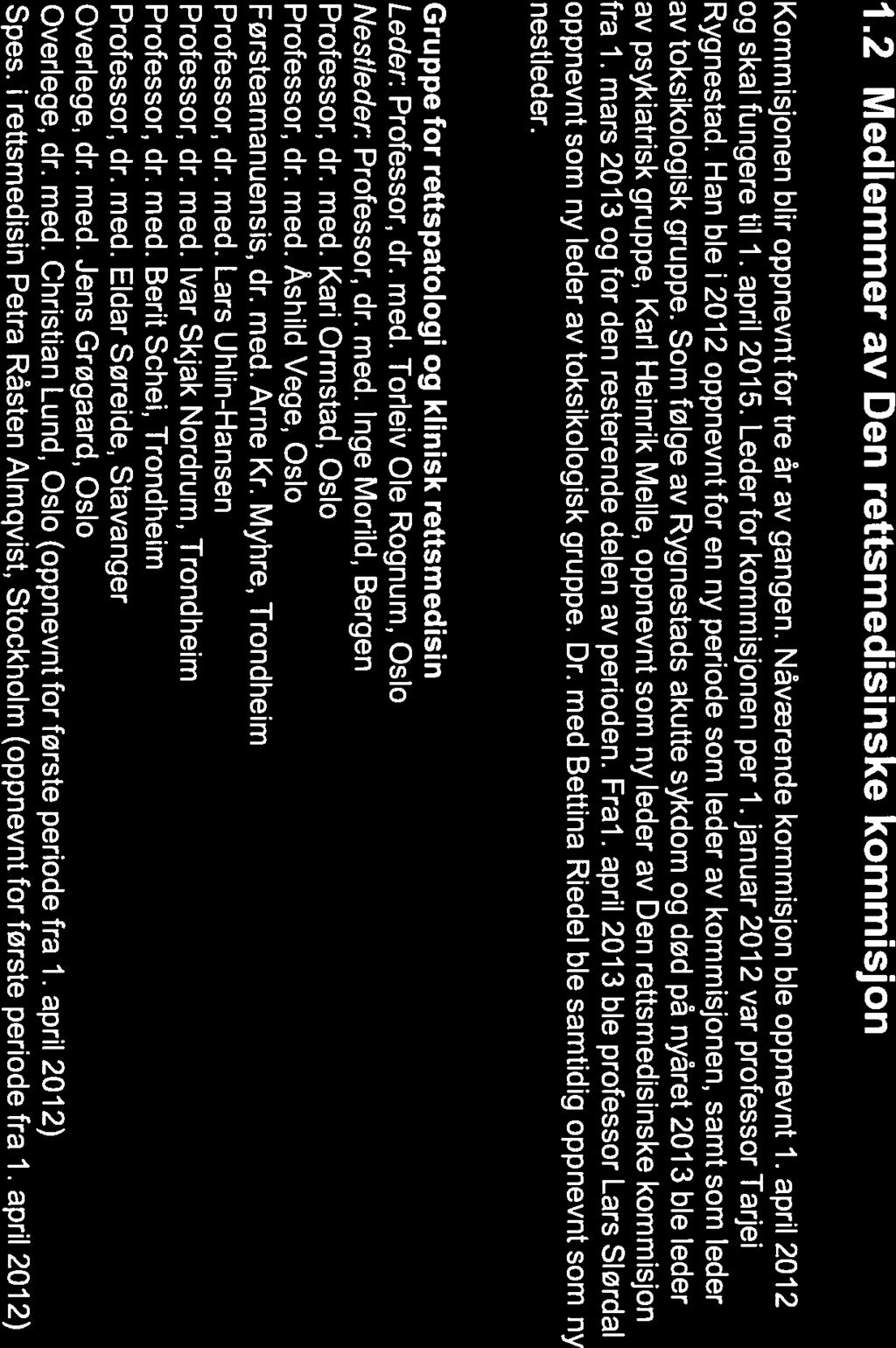 DEN RETTSMEDISINSKE KOMMISJON ÅRSRAPPORT 2012 1. INNLEDNING 1.1 Generelt Den rettsmedisinske kommisjon (DRK) er oppnevnt av Justis- og beredskapsdepartementet med hjemmel i straffeprosessloven (strpl.