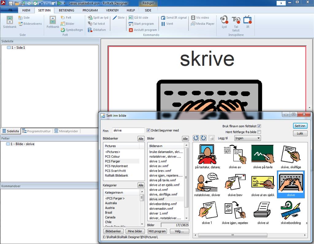 Klikk i tekstboksen ved siden av Finn og skriv inn teksten du vil søke symbol til. Ved å la haken være på i boksen der det står ordet begynner med, gjør du søket ditt mer konkret.