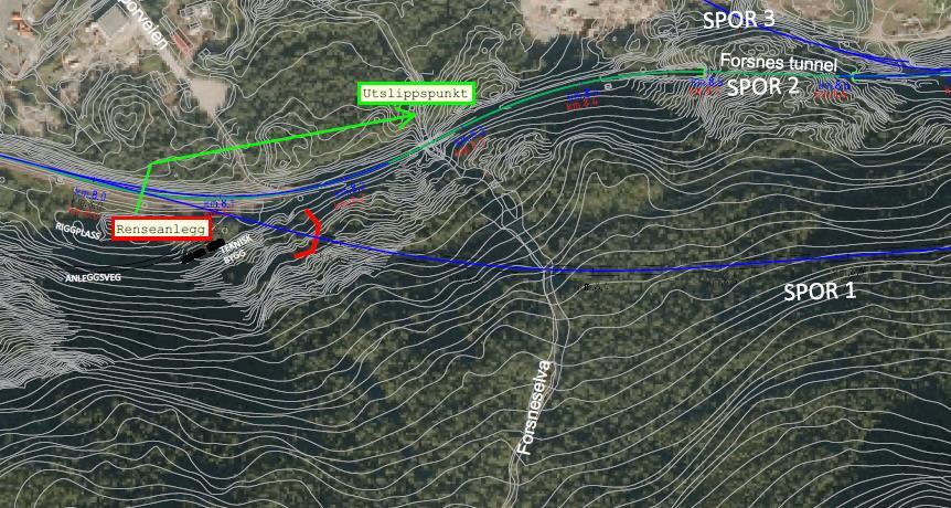 3. MIDLERTIDIG UTSLIPP 3.1 Utslippets størrelse og omfang For driving av tunnel benyttes borerigg med et vannbehov på ca. 25 m 3 /time.