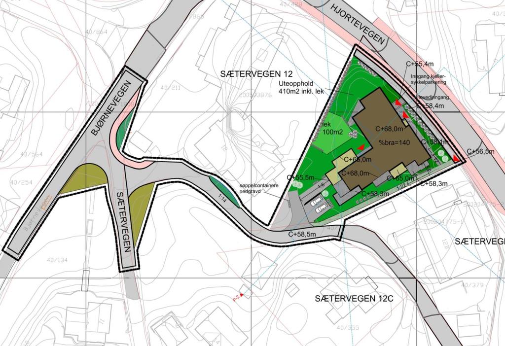 Universell bruk og tilgjengelighet Bygningen er planlagt med kjellergarasje og heisforbindelse fra garasje til alle etasjer. Alle leilighetene får planløsning tilrettelagt for universell bruk.